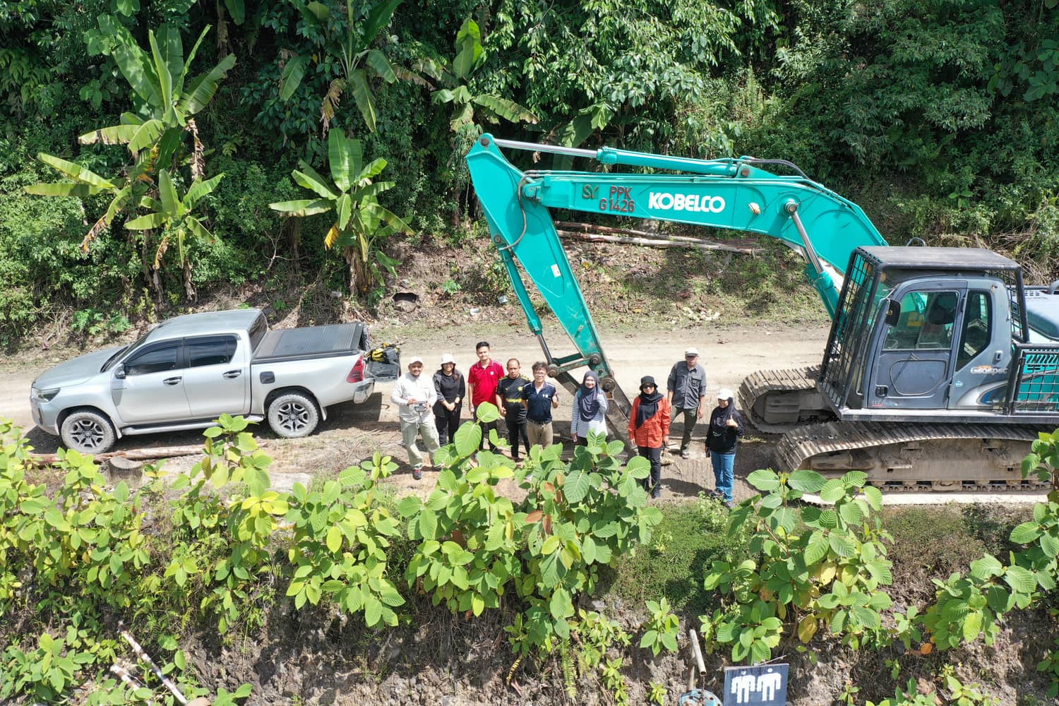 Aerial view of forested land being screened for carbon potential